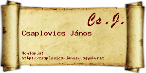 Csaplovics János névjegykártya